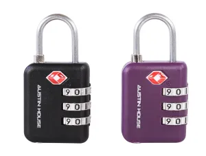 Austin House Travel Sentry 3-Dial Combination Padlock
