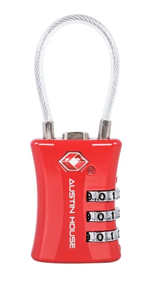 Austin House Travel Sentry 3-Dial Combination Padlock