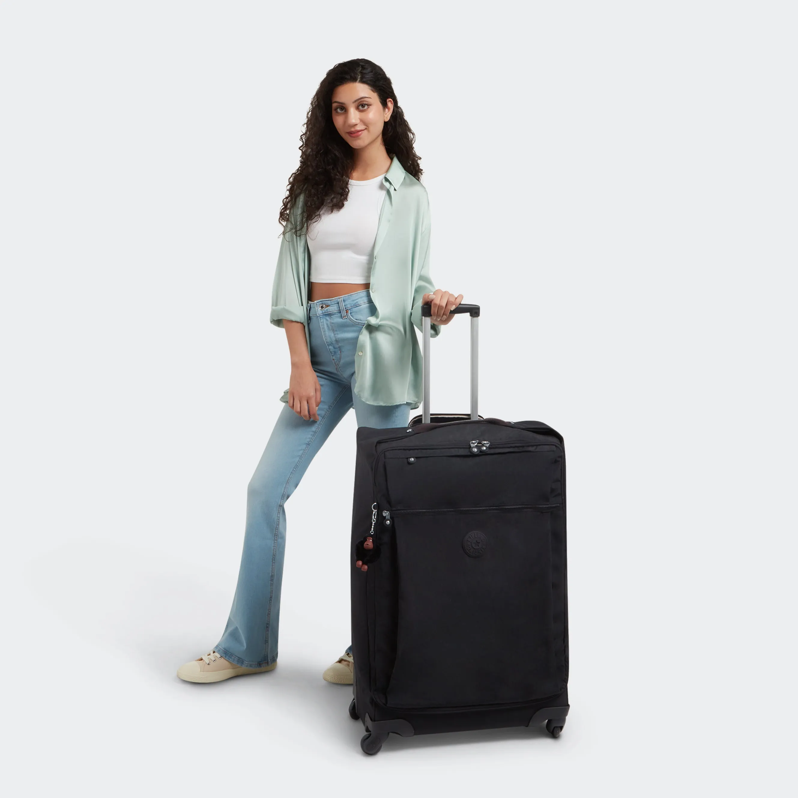 Kipling Darcey Large Rolling Luggage - Black Tonal