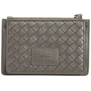 Mancini BASKET WEAVE RFID Secure Card Case and Coin Pocket