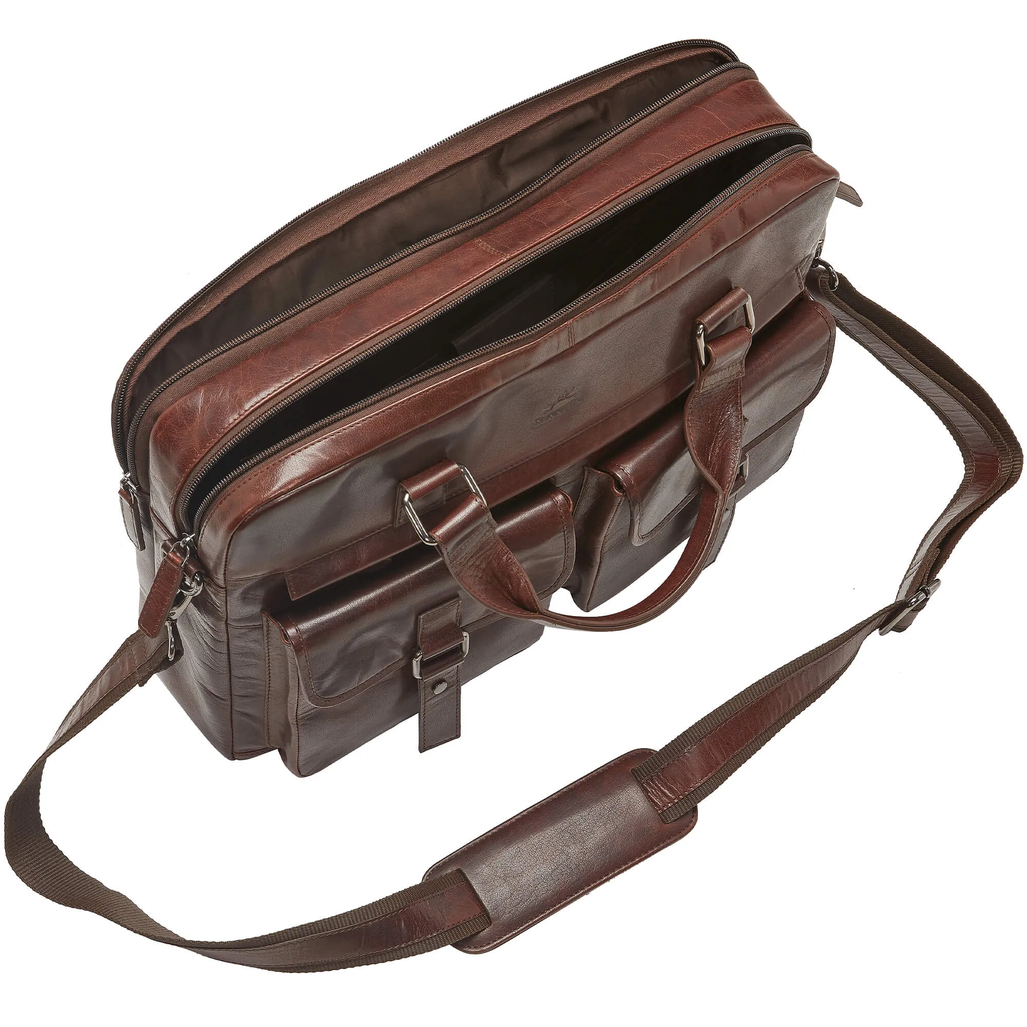 Mancini Buffalo Briefcase with Dual Compartments for 15.6” Laptop