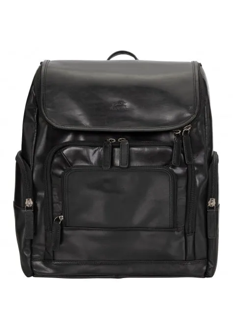 Mancini Buffalo Collection Leather Backpack for 15.6” Laptop and Tablet