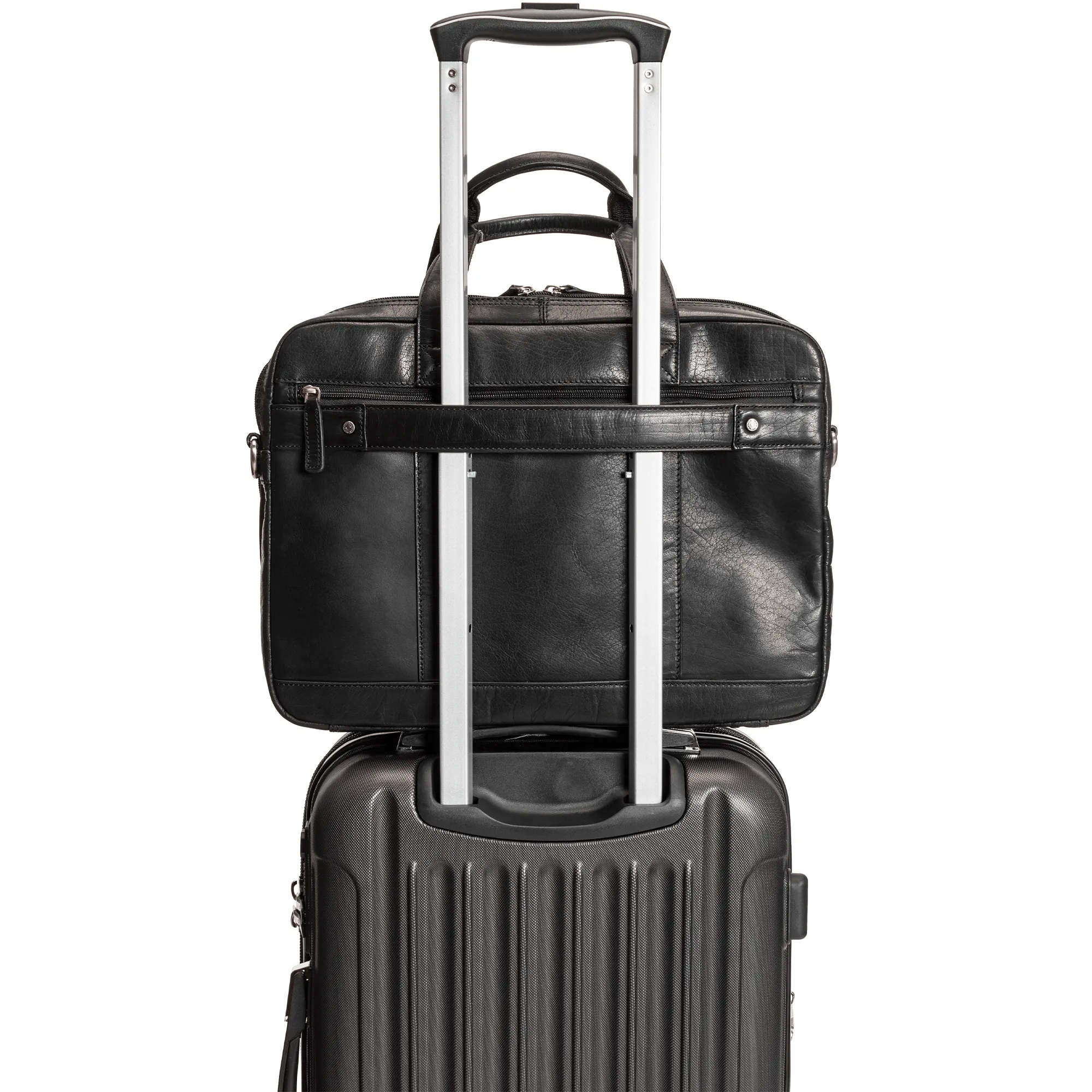 Mancini BUFFALO Double Compartment Briefcase for Laptop and Tablet