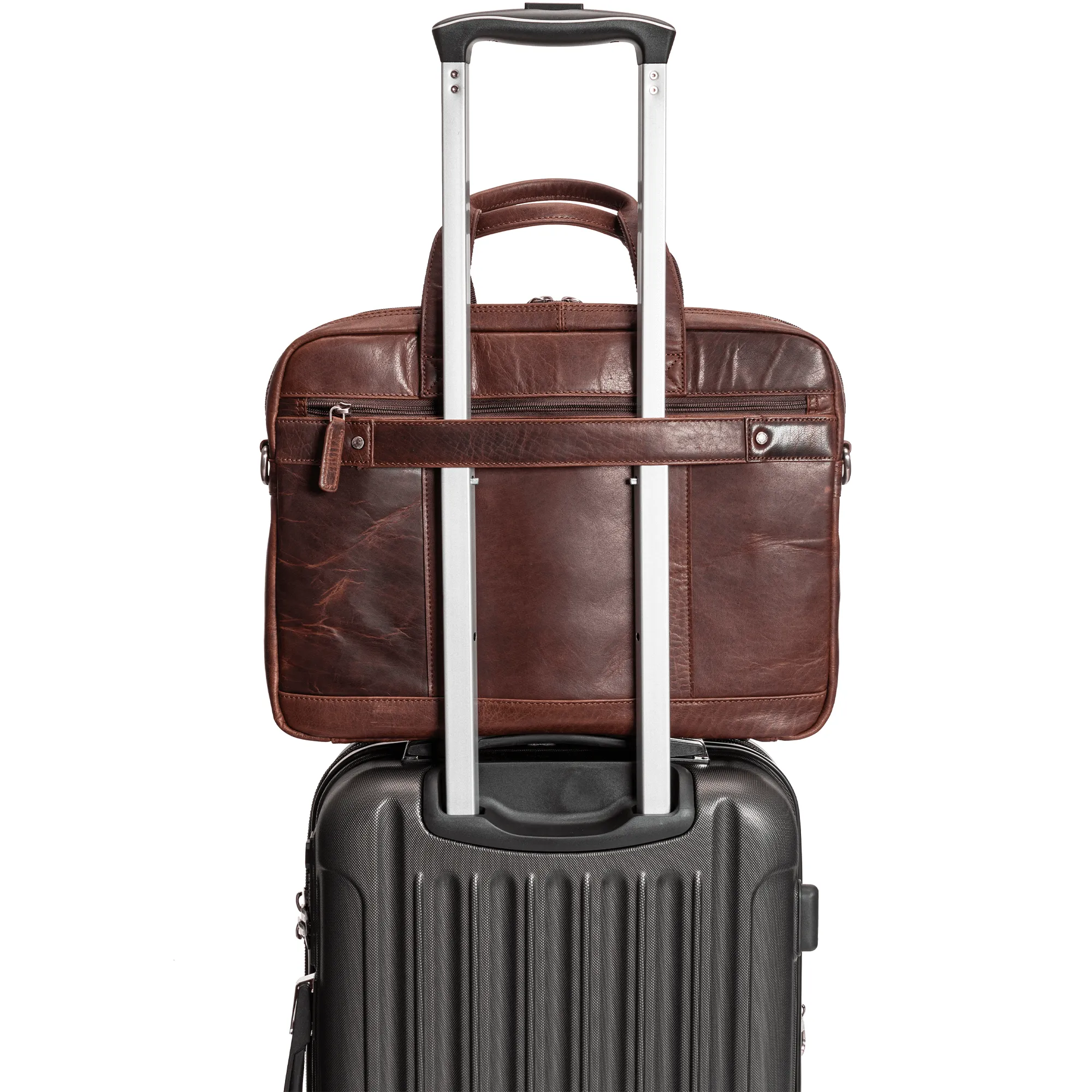 Mancini BUFFALO Double Compartment Briefcase for Laptop and Tablet
