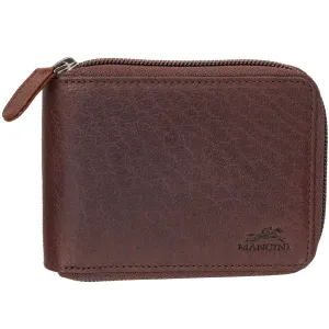 Mancini BUFFALO RFID Secure Zippered Billfold with Removable Passcase