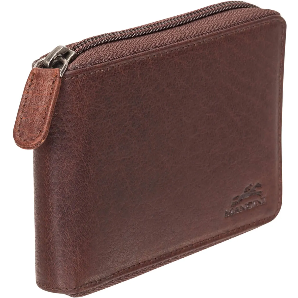 Mancini BUFFALO RFID Secure Zippered Billfold with Removable Passcase