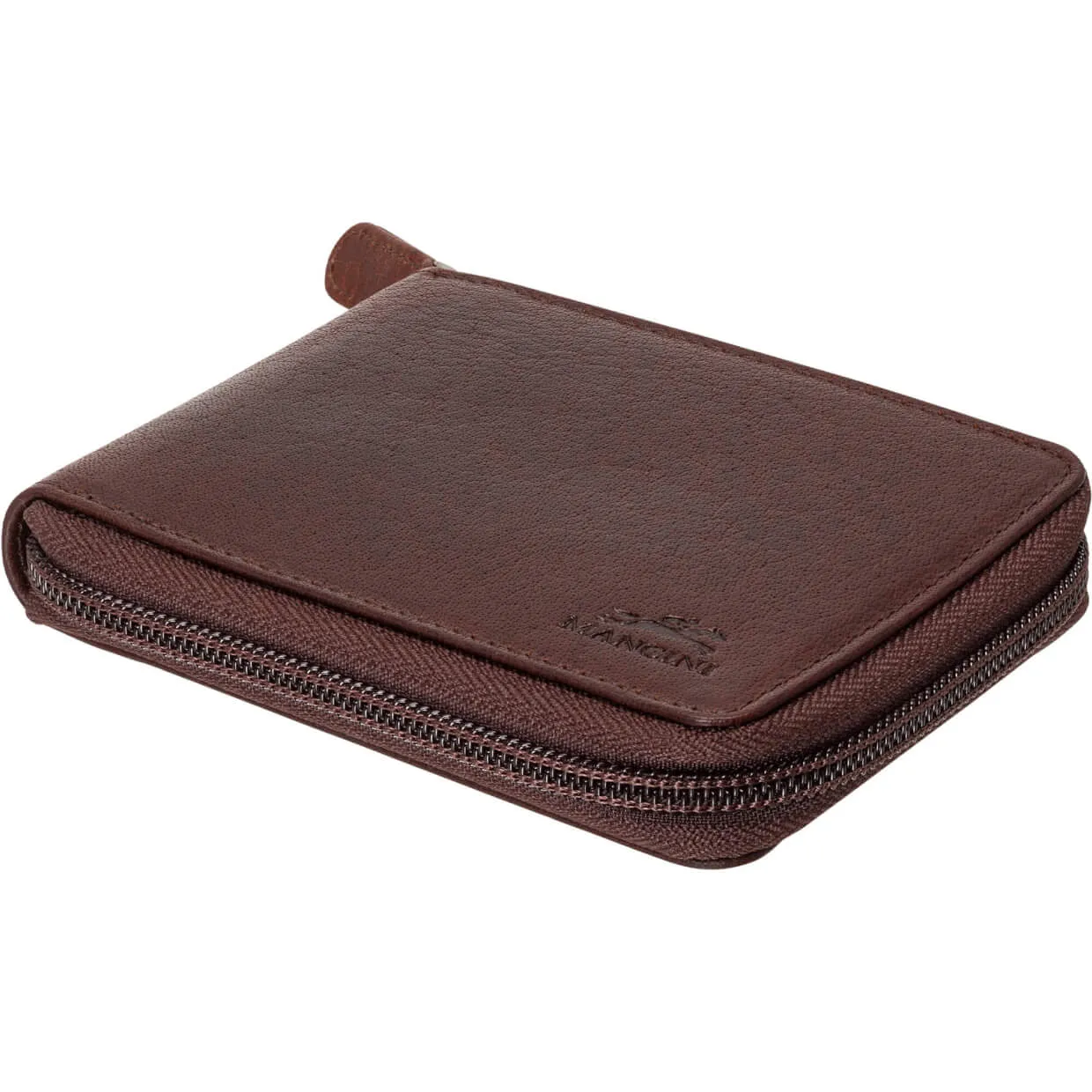 Mancini BUFFALO RFID Secure Zippered Billfold with Removable Passcase