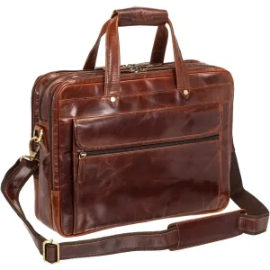 Mancini Buffalo Triple Compartment Briefcase for 15.6” Laptop / Tablet