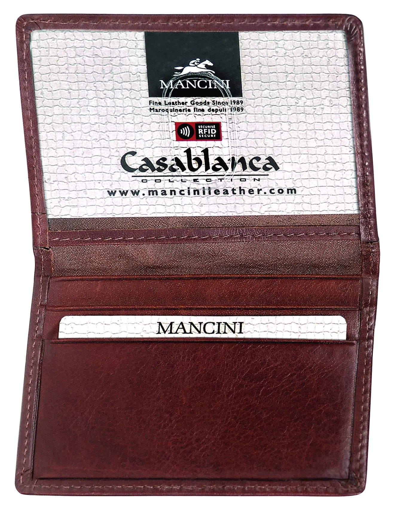 Mancini CASABLANCA Collection Men’s Billfold with Removable Passcase (RFID Secure)