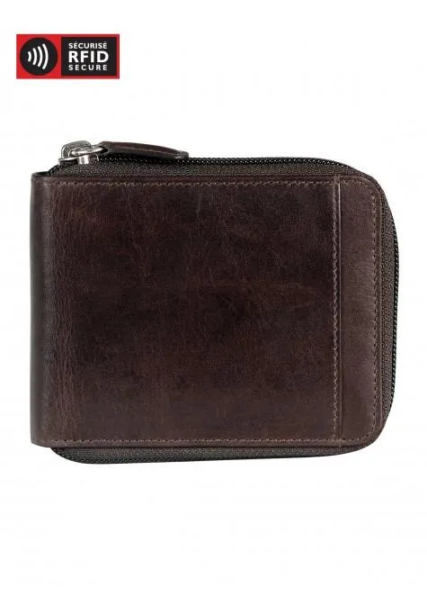 Mancini CASABLANCA Collection Men’s Zippered Wallet with Removable Passcase (RFID Secure)