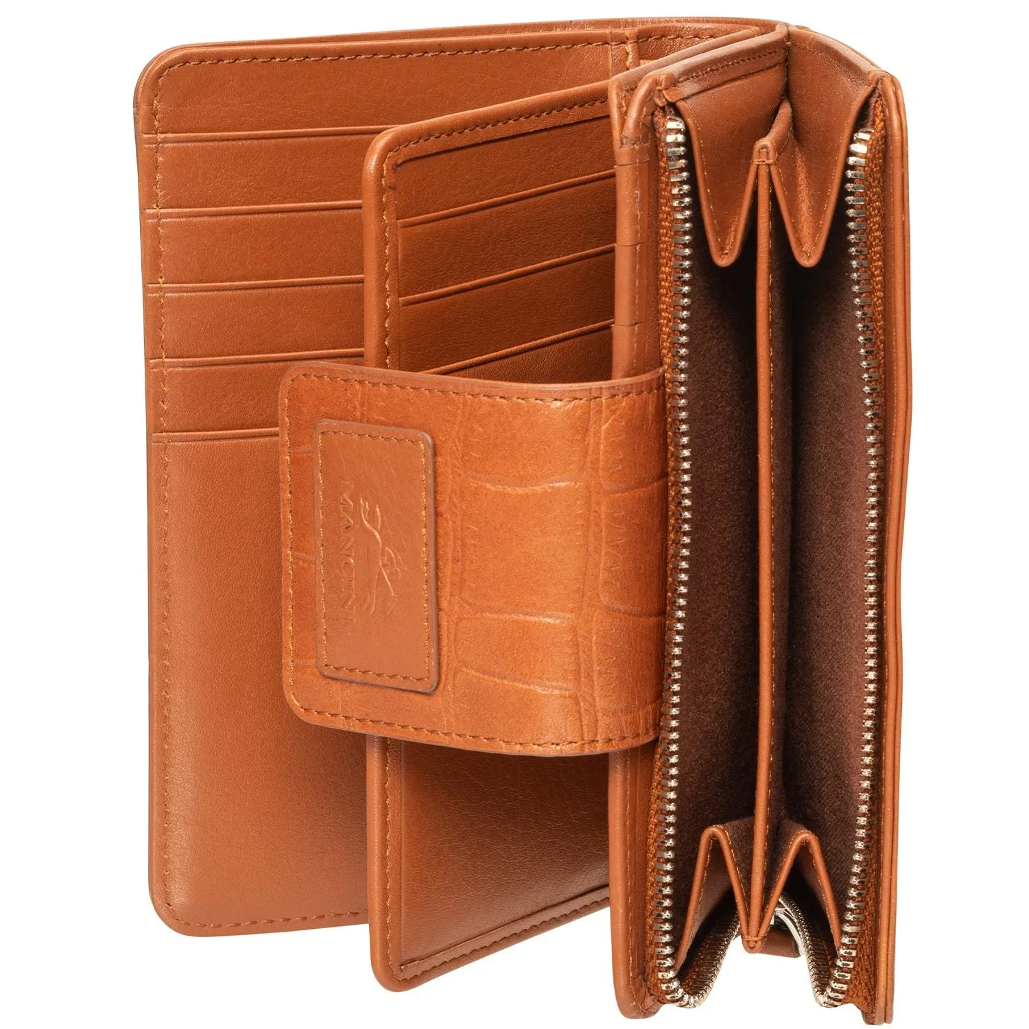 Mancini CROCO RFID Secure Medium Clutch Wallet