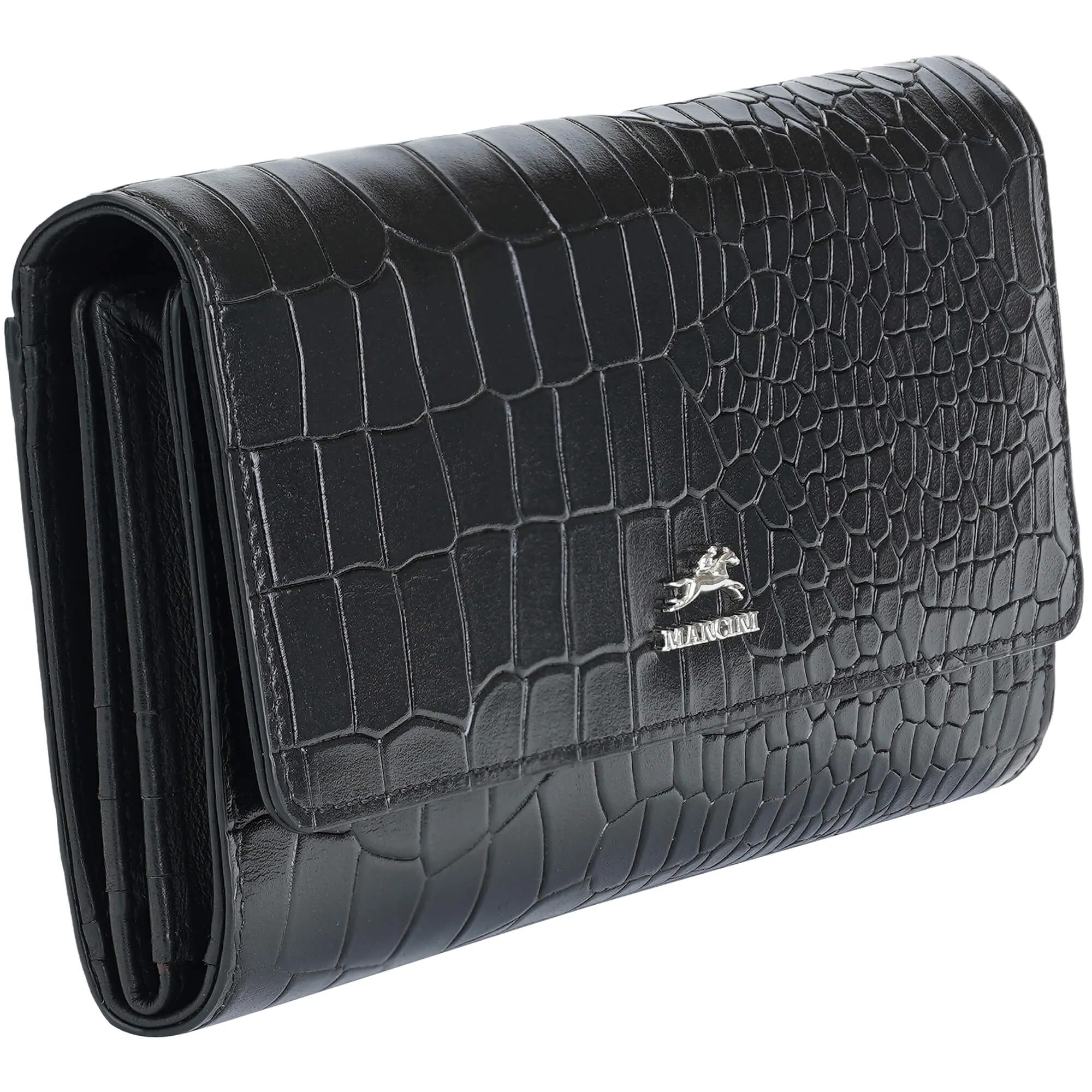 Mancini Croco2 Women’s quad fold Wallet with Enhanced RFID Security