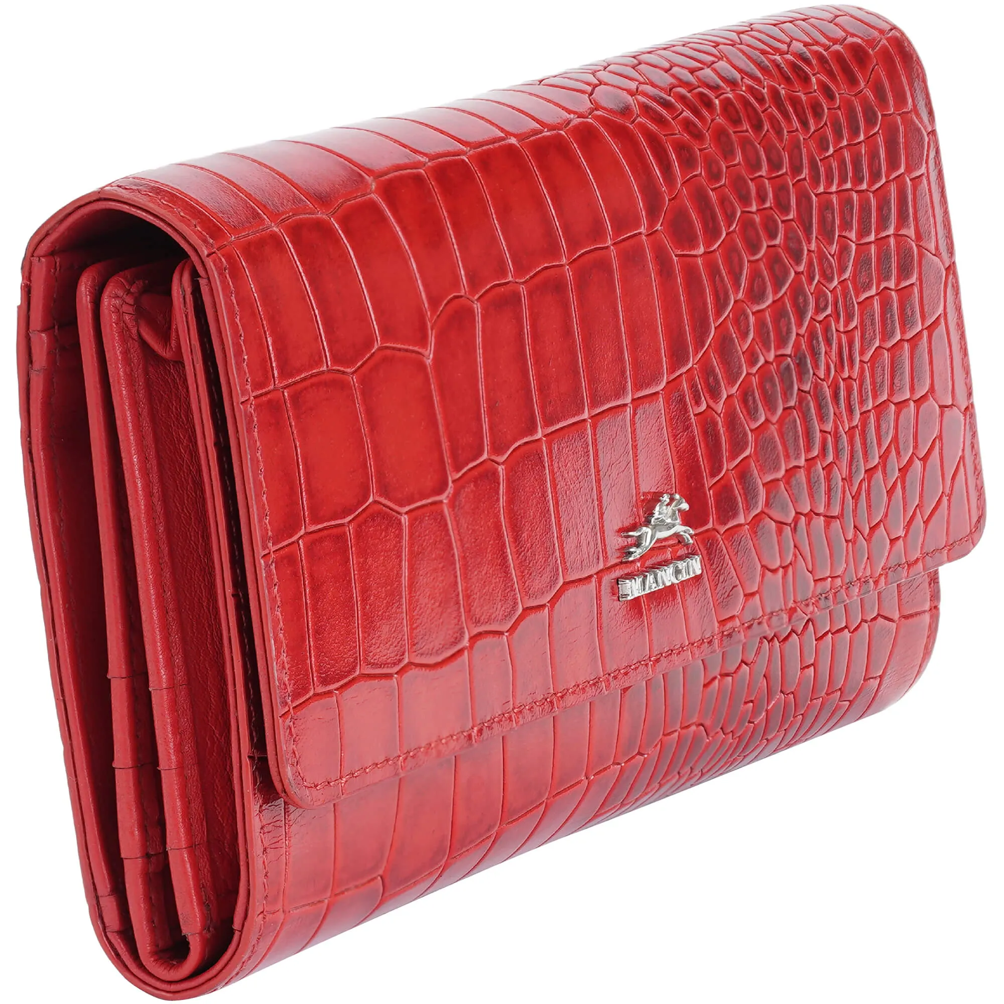 Mancini Croco2 Women’s quad fold Wallet with Enhanced RFID Security