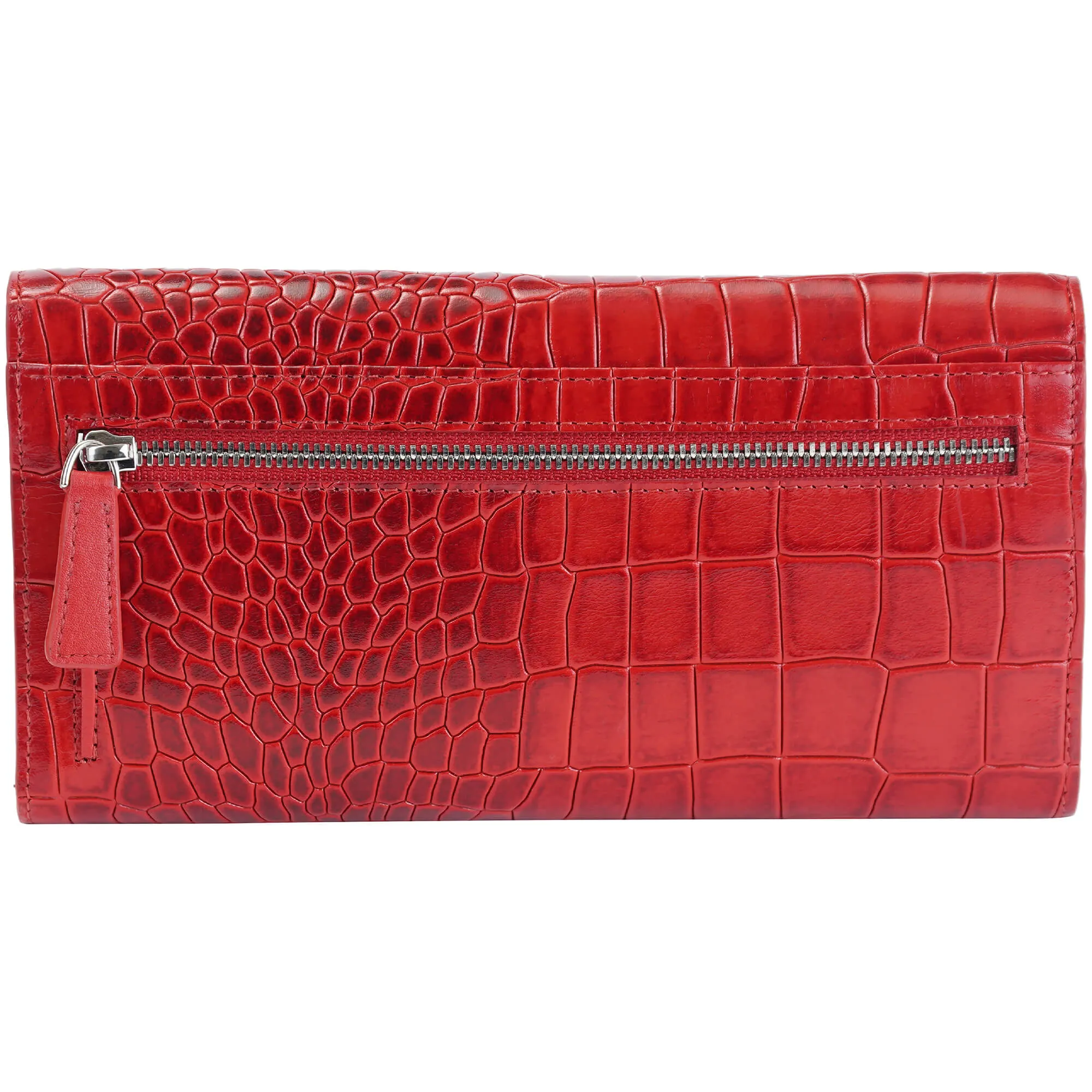 Mancini Croco2 Women’s quad fold Wallet with Enhanced RFID Security