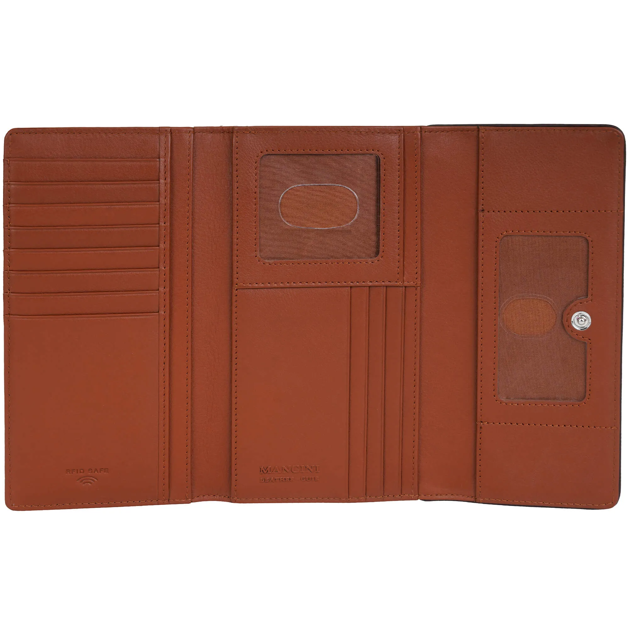Mancini Sonoma Women’s Medium Clutch Wallet with Enhanced RFID Protection
